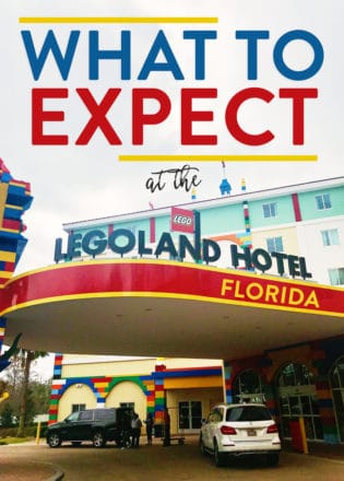 Front entrance of the legoland hotel in florida