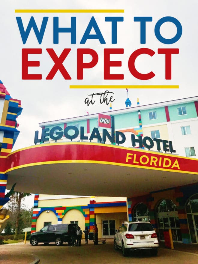 Front entrance of the legoland hotel in florida