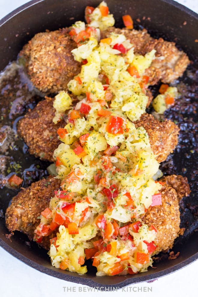 Coconut Chicken with pineapple salsa