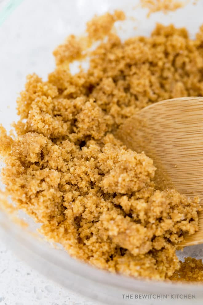 Graham Cracker Crumble made with coconut oil. 
