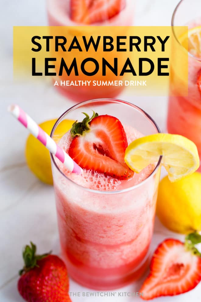 Strawberry Lemonade recipe made with a Vitamix