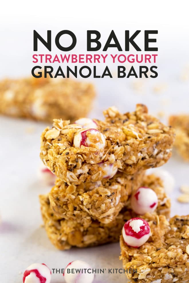 no bake strawberry granola bars