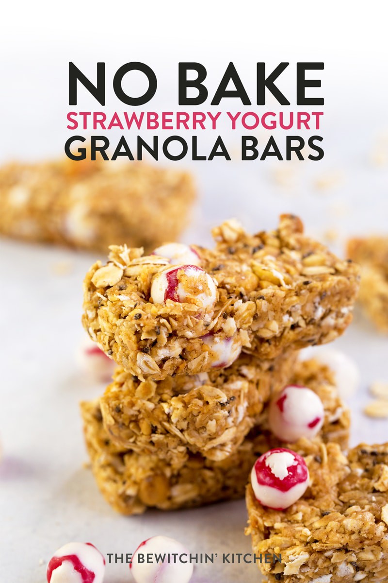 No Bake Strawberry Yogurt Granola Bars