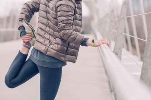 stretching before a run