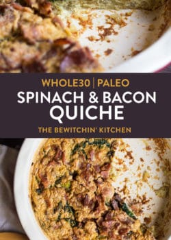 Paleo spinach and bacon quiche