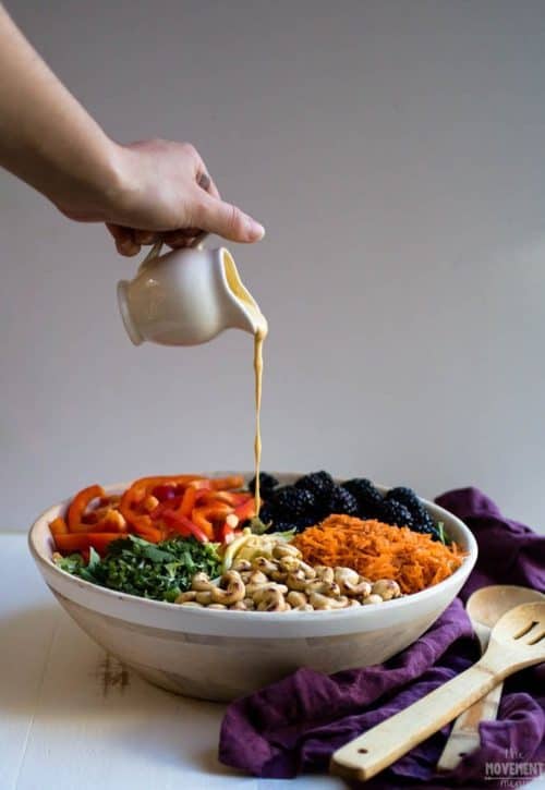 Creamy cashew dressing lunch bowl