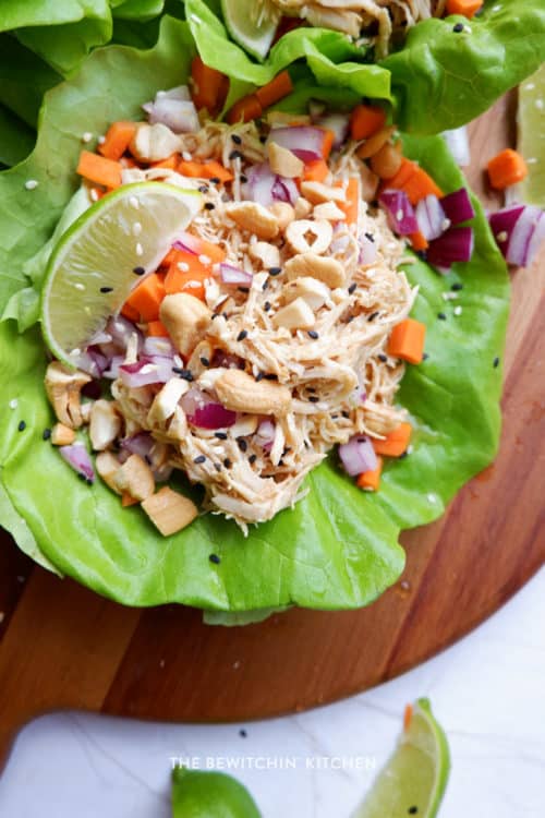 Ginger lime chicken lettuce wraps