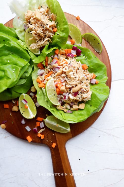 Sesame Ginger Lime Chicken Lettuce Wraps