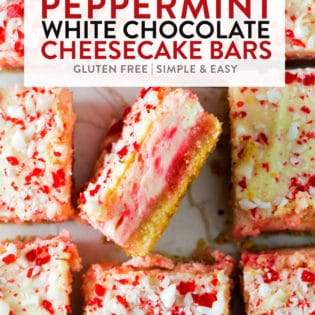 Peppermint white chocolate cheesecake bars