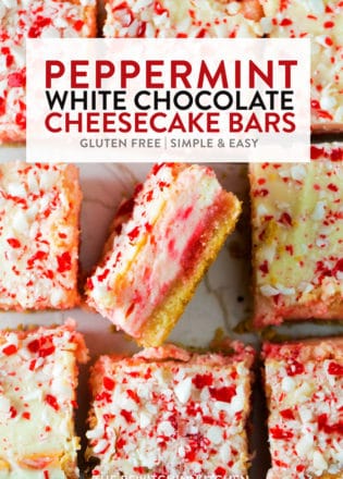 Peppermint white chocolate cheesecake bars