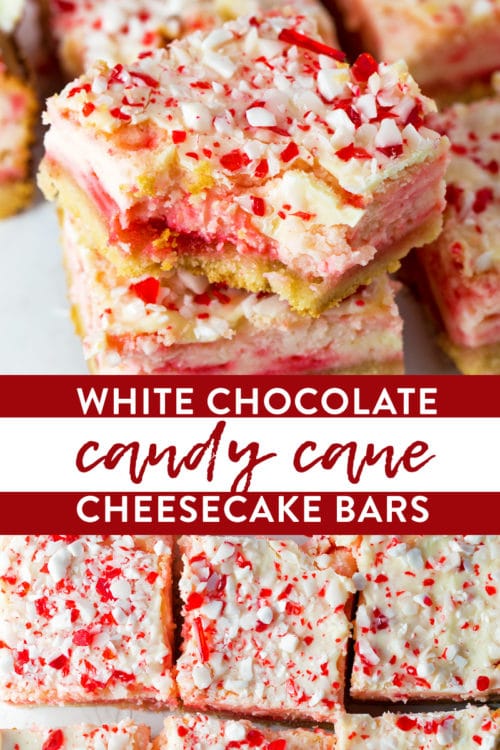 Candy cane white chocolate cheesecake bars recipe