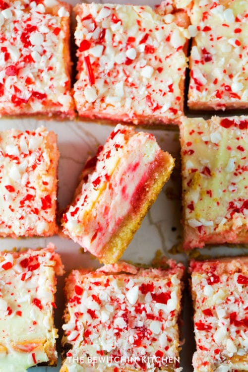 White Chocolate Peppermint Cheesecake bars recipe 