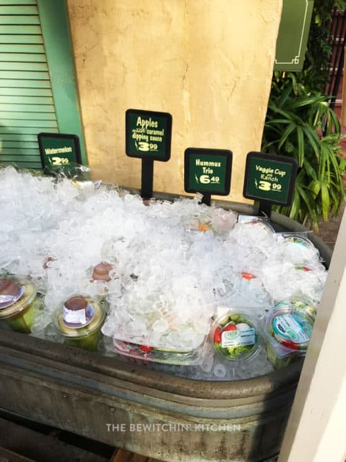 Healthy snacks in a cart at Disneyland