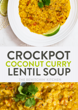 Crockpot coconut curry lentil soup