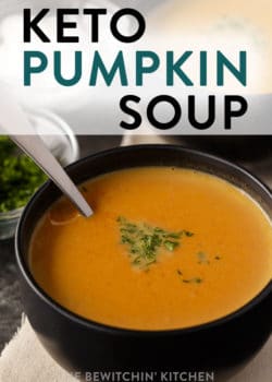 bowl of keto pumpkin soup