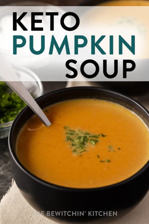 bowl of keto pumpkin soup