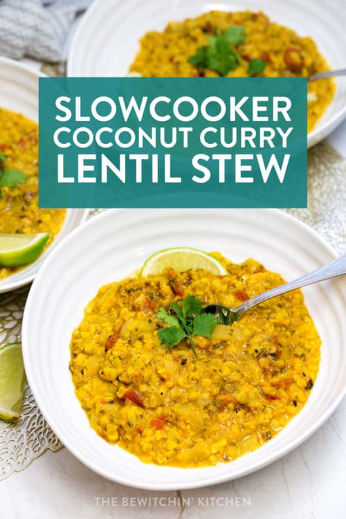 slow cooker coconut curry lentil stew