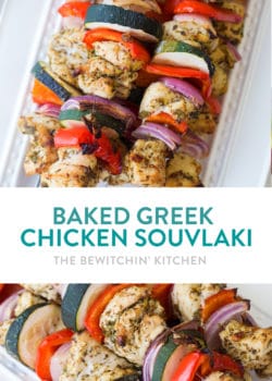 Baked chicken souvlaki