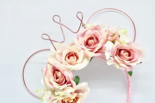 Feminine wire floral mouse ears headband