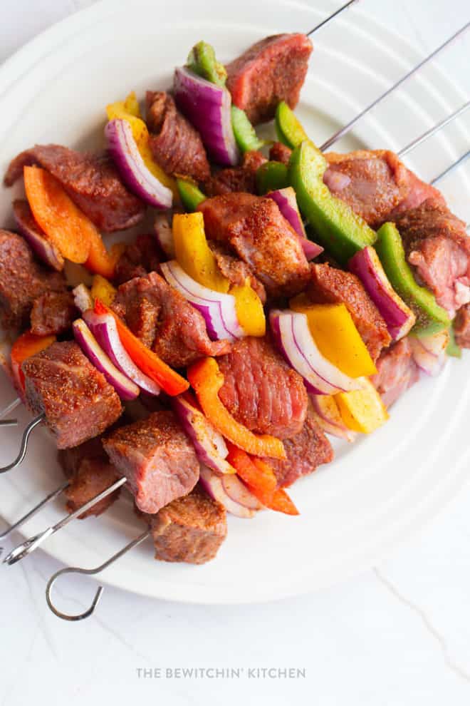 fajita steak kebabs