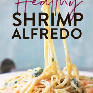 healthy and creamy shrimp alfredo