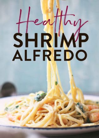 healthy and creamy shrimp alfredo