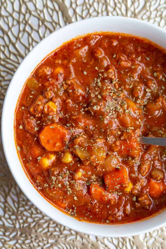 Homemade hamburger soup