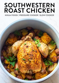 southwestern roast chicken dinner in a Ninja Foodi