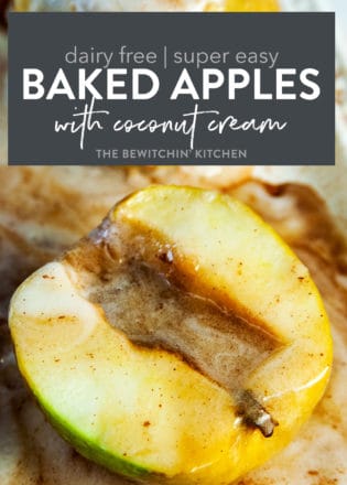 dairy free baked apples with coconut cream