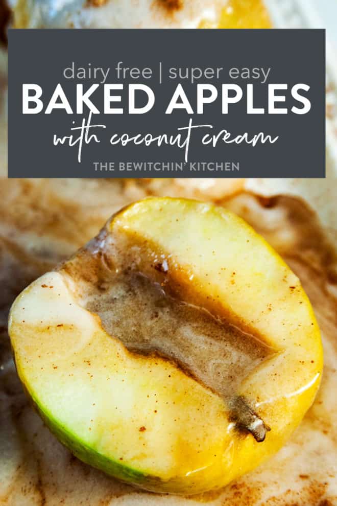 dairy free baked apples with coconut cream
