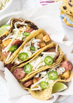 chicken apple sausage tacos