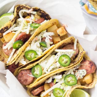 chicken apple sausage tacos