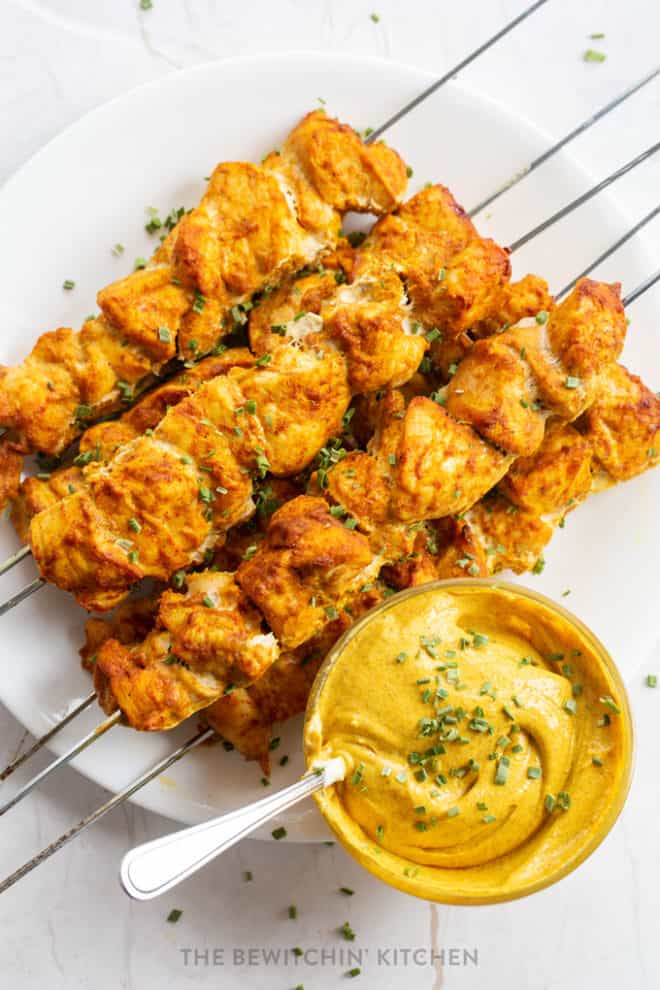 curry chicken skewers