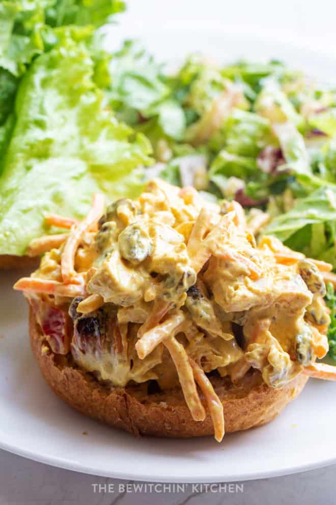 mayo and curry mixed together for chicken salad sandwiches