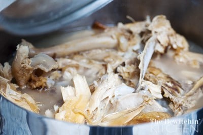boiling leftover turkey and bones for soup