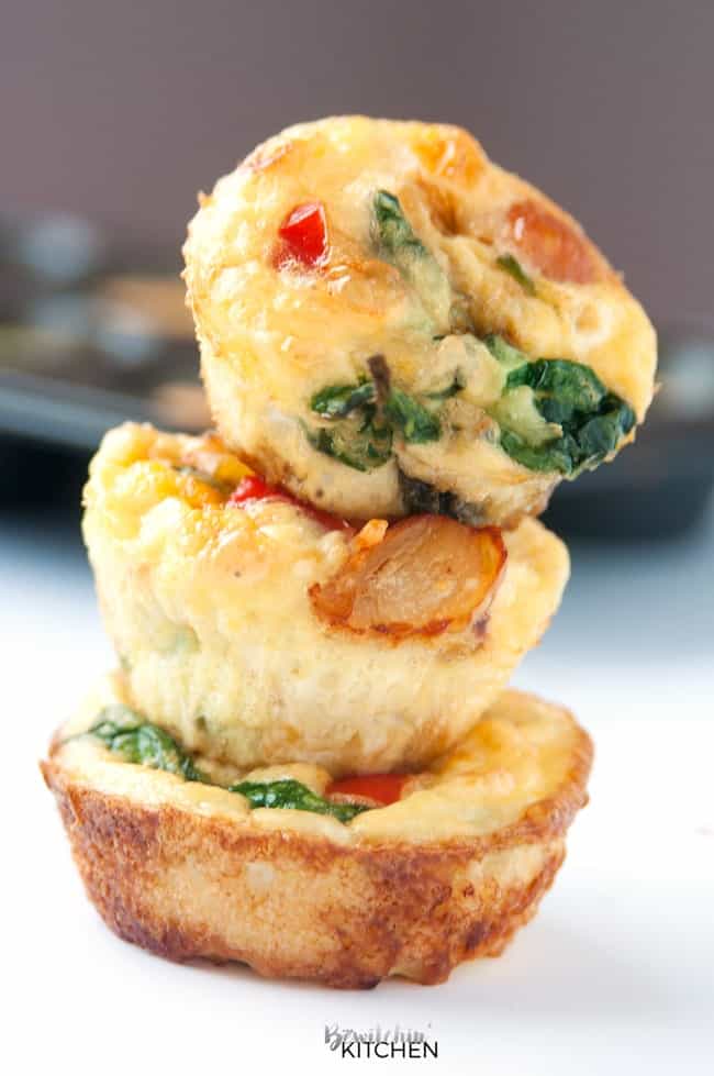 Chicken egg muffins stacked