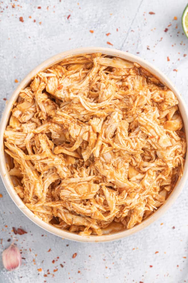 Shredded Chicken in a bowl 