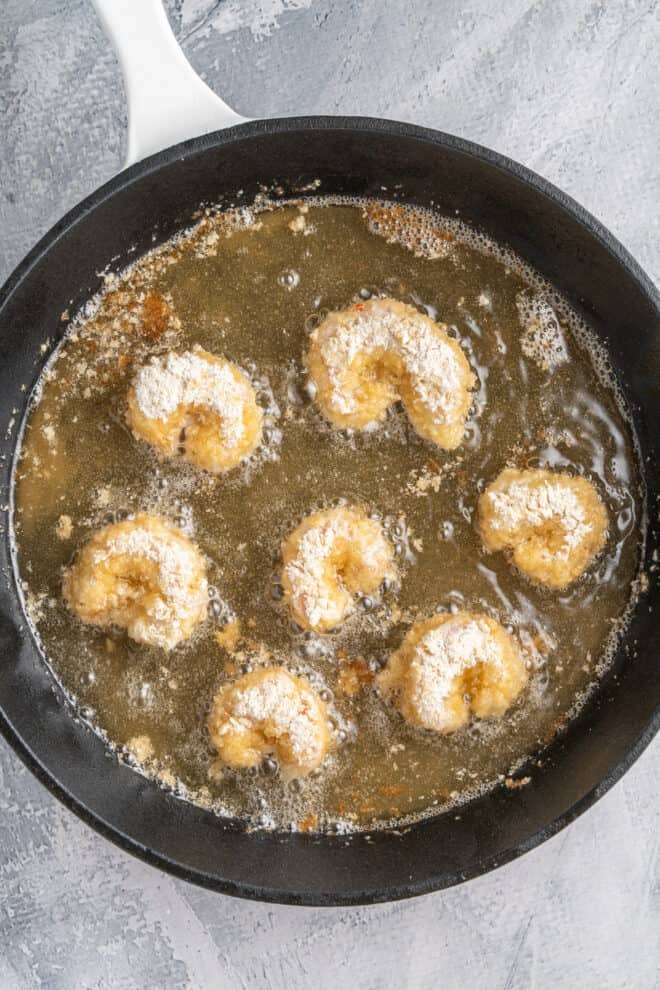 Frying the Bang Shrimp