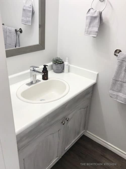 Bathroom vanity after an easy bathroom remodel