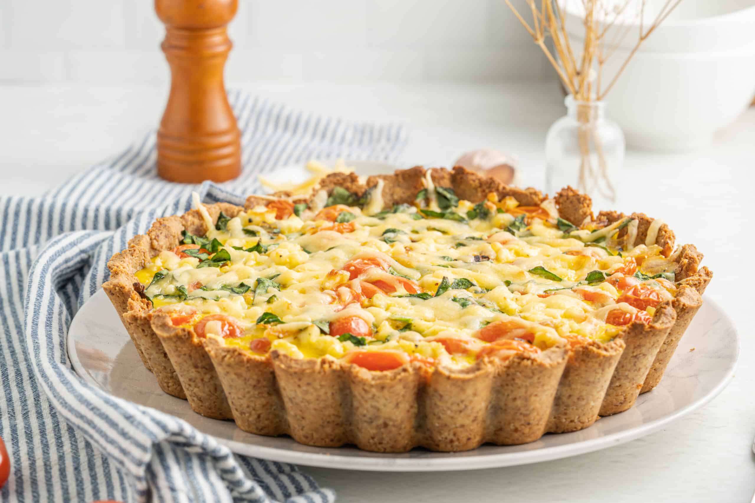 A whole gluten free quiche lorraine

