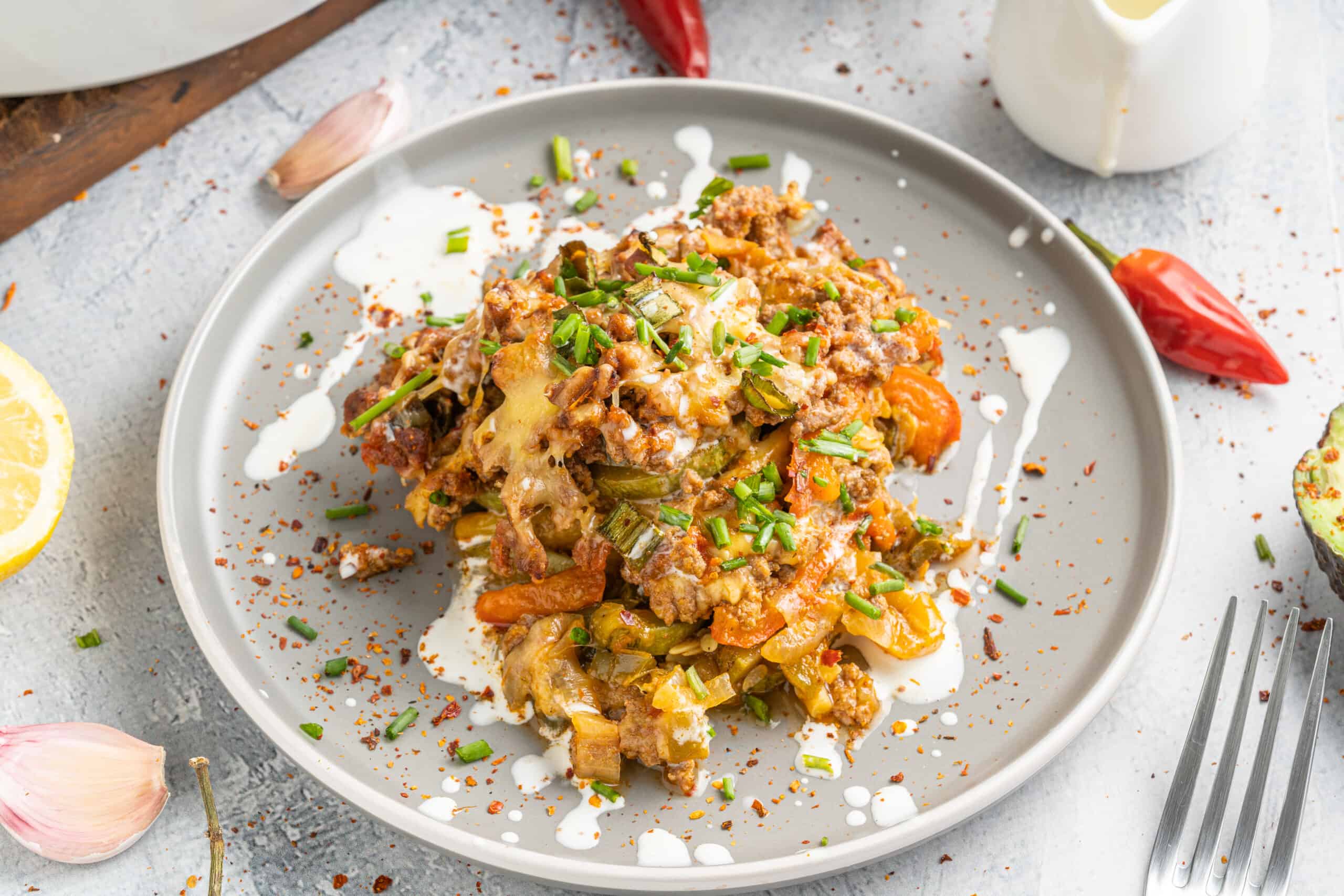 A plate of Keto Taco Casserole 