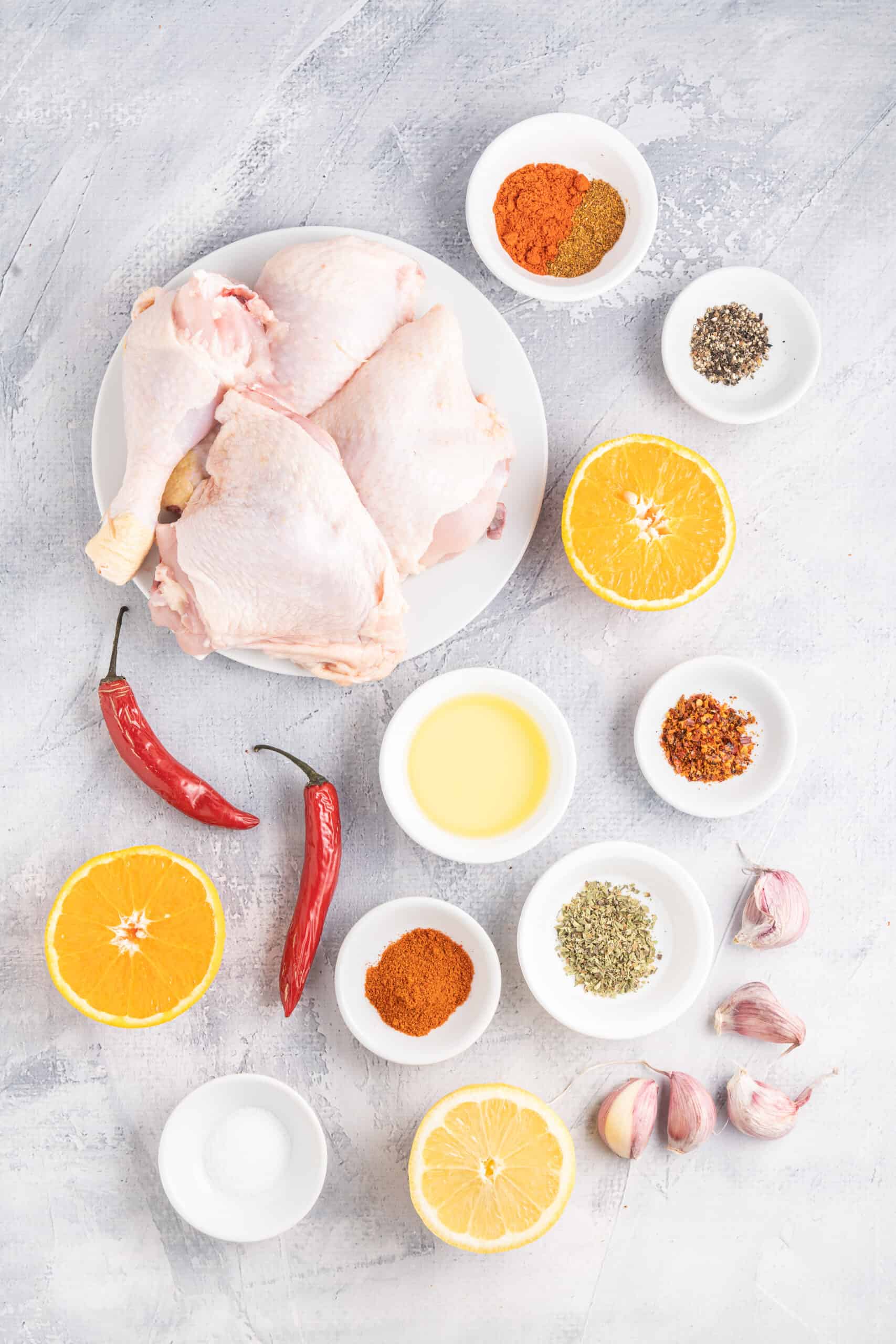 Ingredients for Grilled Peri Peri Chicken