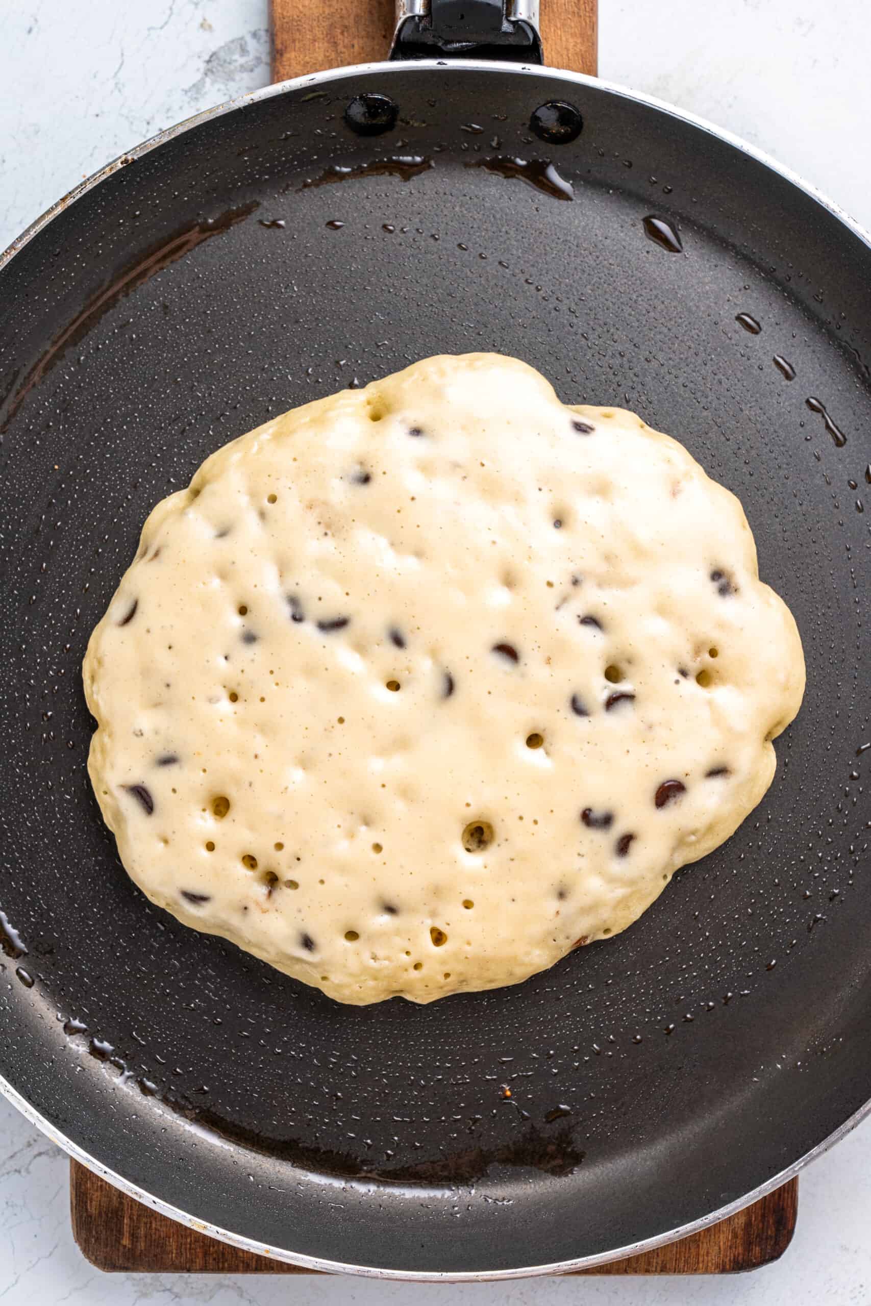 Cooking Chocolate Chip Pancakes recipe 
