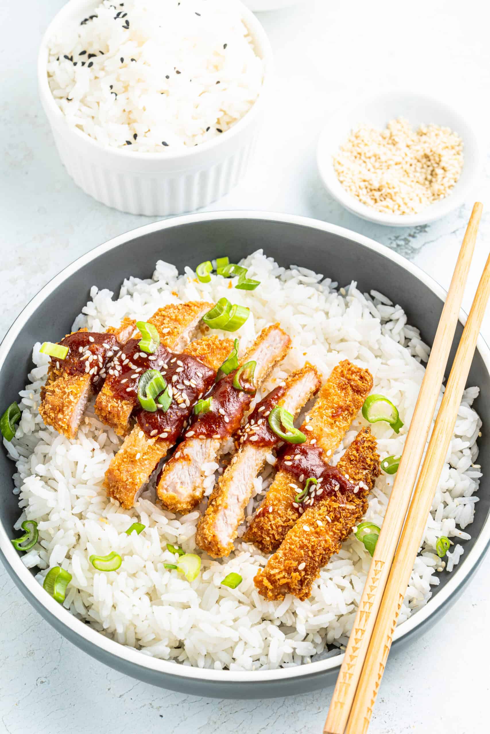 Rice and Pork Tonkatsu 
