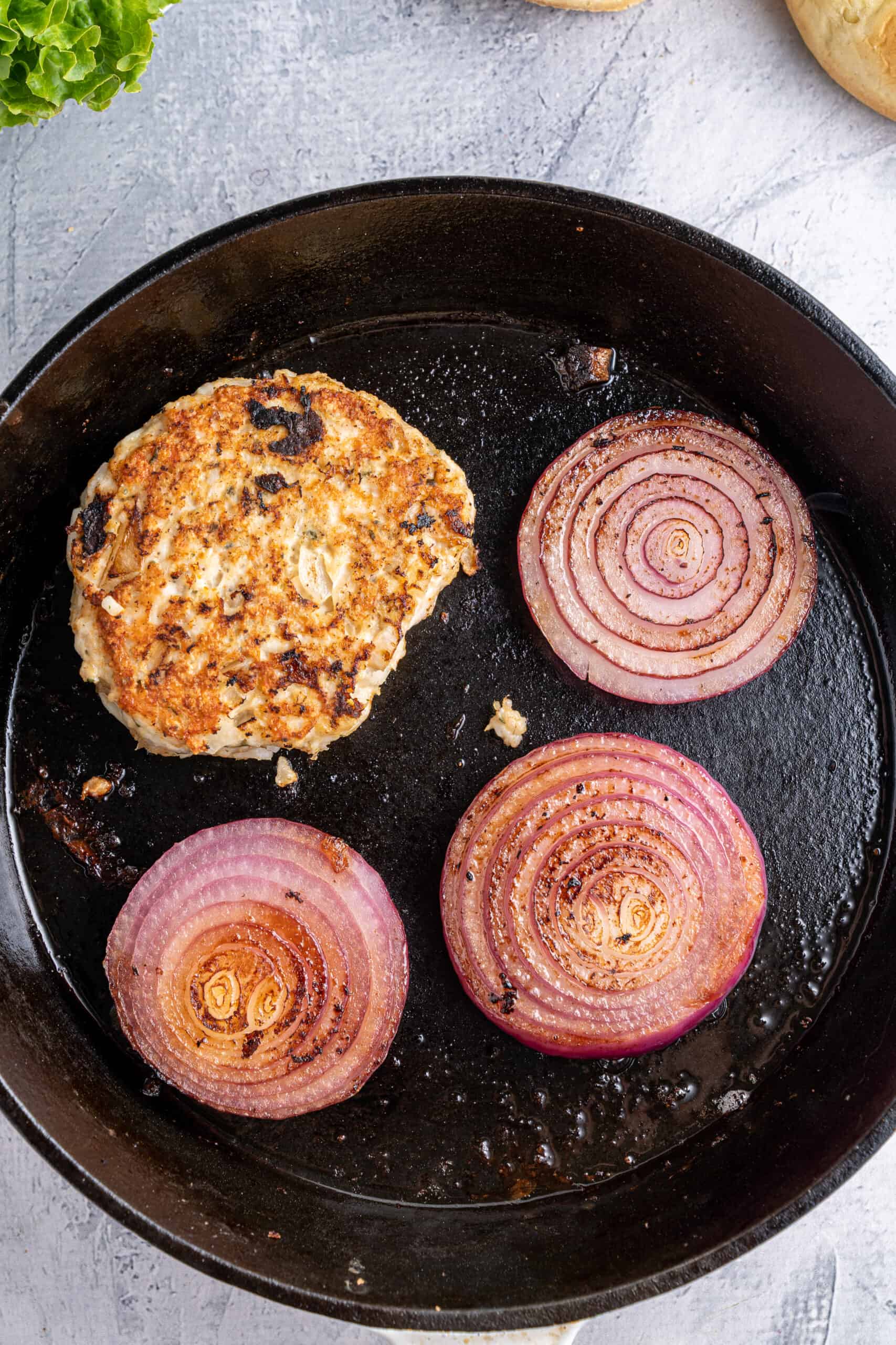 Cooking Ground Chicken Burger
