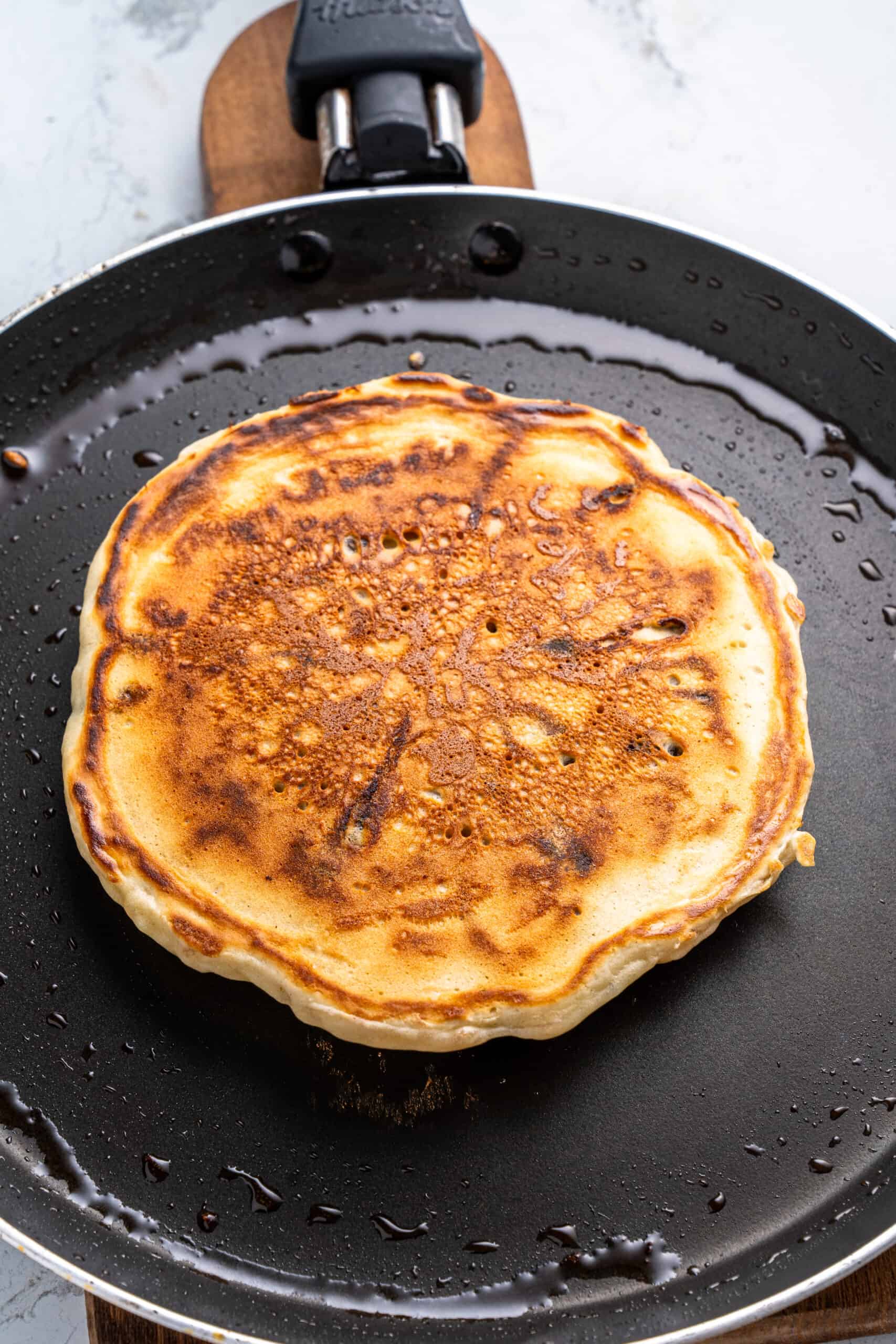 Frying Chocolate Chip Pancakes
