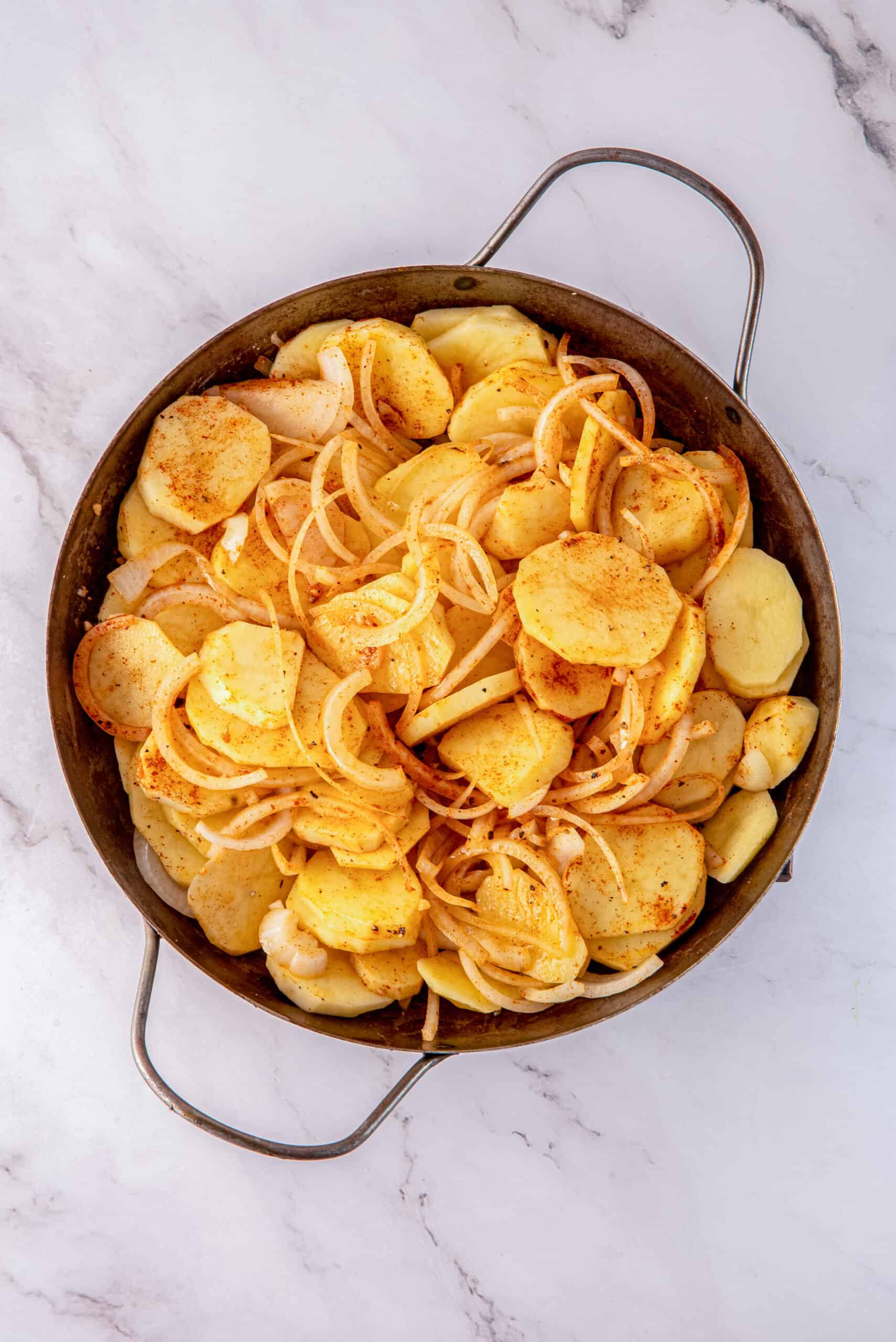 potatoes in a skillet