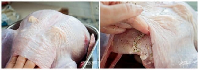 Preparing the skin for an oven roasted turkey