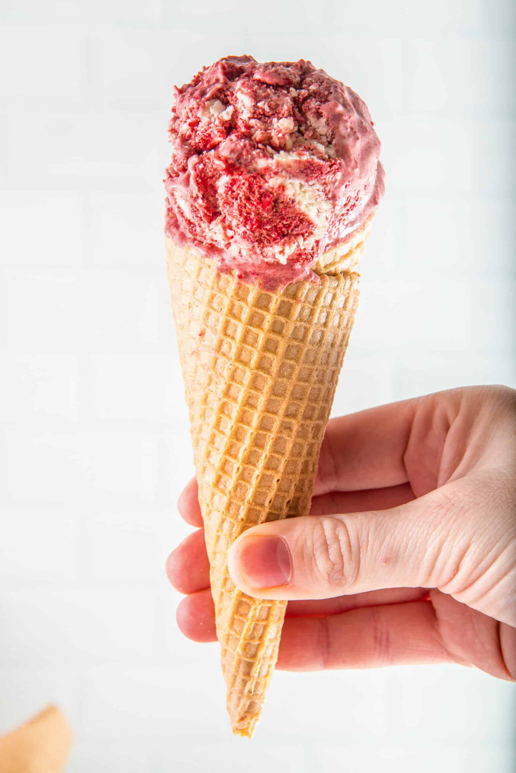 Red Velvet Ice Cream in a cone