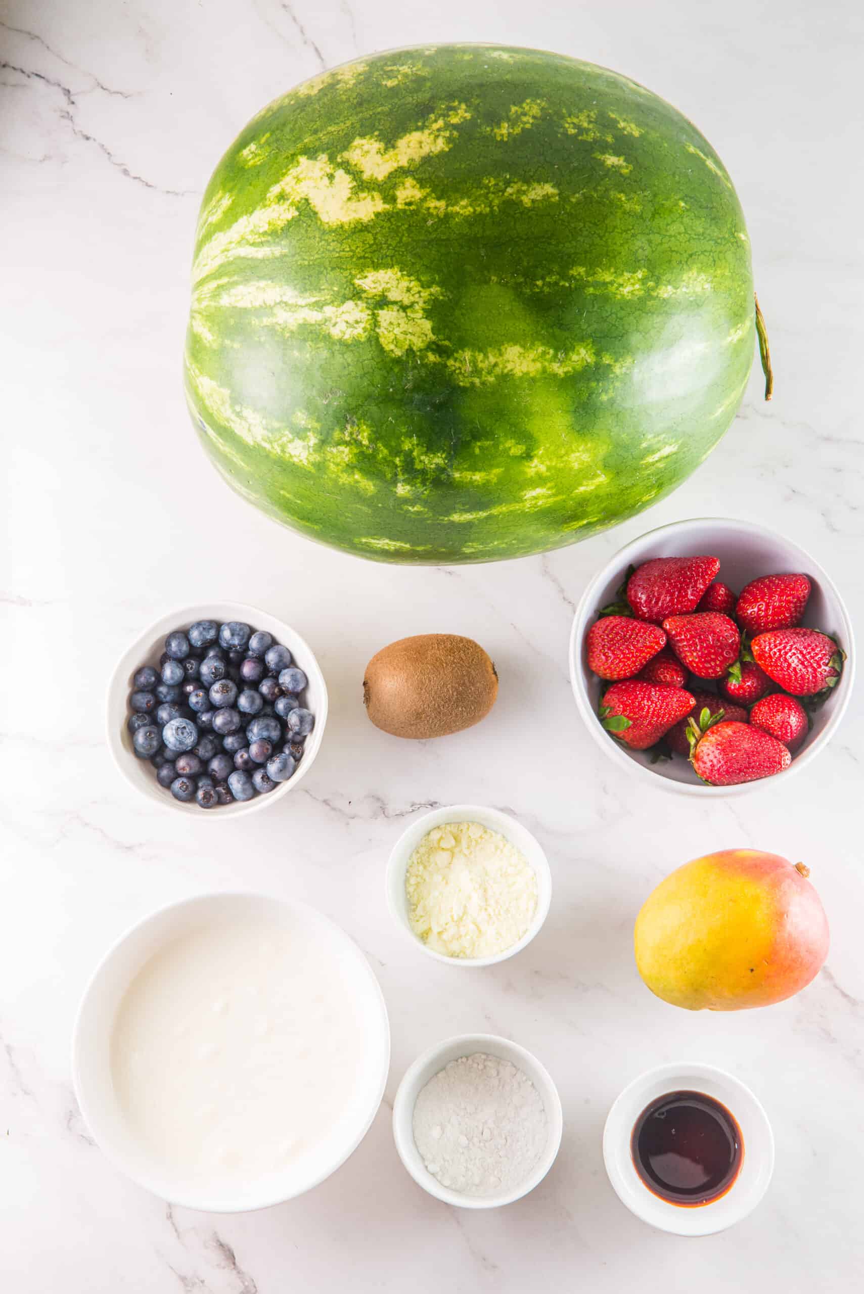 Key Ingredients for watermelon cake 